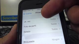 Cómo configurar la privacidad en Whatsapp iphone 5S 5C 5 4 iOS 7 español Channeliphone [upl. by Wilber]