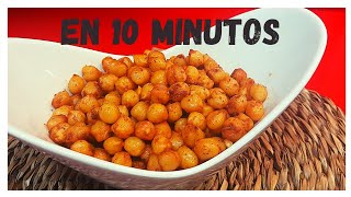 GARBANZOS FRITOS EN FREIDORA DE AIRE SNACK SALUDABLE EN AIRFRYER [upl. by Elyk]