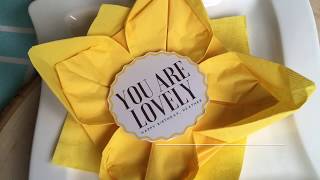 How to Make Folded Paper Napkin Flowers [upl. by Saunderson148]