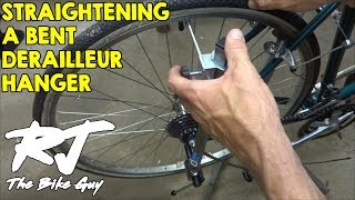 Straightening A Bent Derailleur Hanger  Alignment [upl. by Kinom]