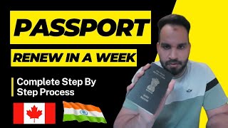 Indian Passport renewal In One Week  Complete Process  BLS International  Toronto  Canada [upl. by Charmion707]