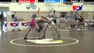 2012 Univ WTT 66 KG  Kellen Russell NYAC vs Kyle Borshoff DCAC [upl. by Surad]