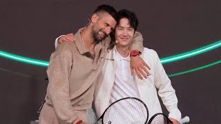 WANG YIBO vs NOVAK DJOKOVIC Tennis Showdown at Great Wall of China  Lacoste Great Gala [upl. by Agnola408]