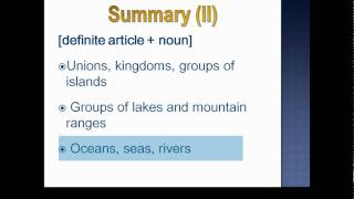 Articles Places and Geographical Names  Lesson 24 Part 2  English Grammar [upl. by Cline]