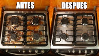 COMO LIMPIAR TU ESTUFA EXTRA SUCIA EN MINUTOS CON estos productos CASEROS  QUEDA COMO NUEVA [upl. by Tina]