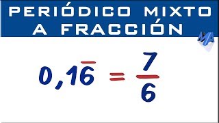 Convertir decimal periodico mixto a fracción  Método 2 [upl. by Loy259]