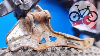 Restoring a bicycle derailleur How to clean bike components [upl. by Isbel556]