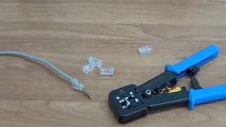 Using RJ45 Crimping Tool With Push Through CAT5e  CAT6 Connectors [upl. by Hennie]