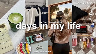 VLOG🍵 busy amp productive days in my life whats in my bag new coffee shops amp healthy habits [upl. by Erdnua]