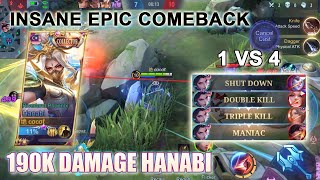 CARRY THE WHOLE TEAM EPIC COMEBACK  190K DAMAGE HANABI  Hanabi Collector Skin Riverland Phoenix [upl. by Acinom]