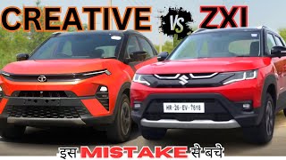 Tata Nexon Creative vs Brezza ZXI  Features Compare  Real Life Drive Experience  Nexon vs Brezza [upl. by Inaej124]