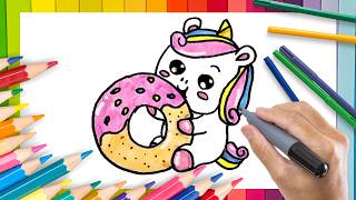 Como dibujar un unicornio kawaii facil [upl. by Richia]