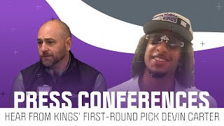 Kings firstround draft pick Devin Carter on how excited he is to be drafted by Sacramento  NBCSCA [upl. by Yancey707]