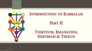 Intro to Kabbalah Part II  Tzimtzum Emanation Shevirah amp Tikkun [upl. by Myrta]