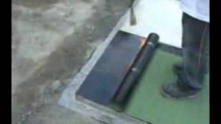 Torch applying bituminous sheet waterproofing membrane [upl. by Teews]