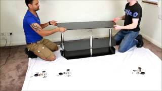 140cm LCDPlasma Black Tempered Glass TV Stand [upl. by Swisher]