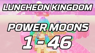 Super Mario Odyssey Luncheon Kingdom Power Moons 1  46 Guide [upl. by Katerina]