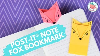 Origami Postit® Note Fox Bookmark  Postit® Note Crafts [upl. by Wolfort975]