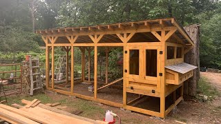 Building an awesome chicken coop Part2 Nest boxes amp side doors siding and more framework [upl. by Ahsyle]