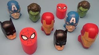 Surprise Egg Opening Matching Game for Kids Avengers Batman SpiderMan Superheroes [upl. by Drofnas450]