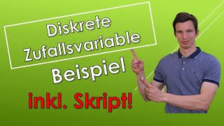 Diskrete Zufallsvariable  Beispiel Wahrscheinlichkeitsverteilung und Verteilungsfunktion [upl. by Drofyar707]