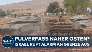 KRIEG IN NAHOST Alarm an Grenze zum Libanon Eskalation Israel attackiert Ziele in Syrien [upl. by Gwen]