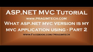 What aspnet mvc version is my mvc application using  Part 2 [upl. by Rojam208]