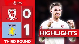 Matty Cash Goal Rescues Villa  Middlesbrough 01 Aston Villa  Highlights  Emirates FA Cup 2324 [upl. by Yelyac]