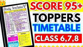 TOPPERS Time Table For Students🔥📚Time Table To Score 100 in Class 7 amp 8 STUDY TIPS amp HACKS study [upl. by Aydin389]