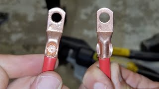 Which is Better HYDRAULIC vs IMPACT Crimper For Large Gauge Electrical Terminal Lugs  How To Crimp [upl. by Tongue912]