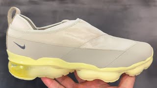 Nike Air VaporMax Moc Roam Light Stone Luminous Green Laceless Shoes [upl. by Tiloine85]