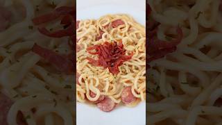 udon carbonara 🤤 asmr mukbang udon carbonara [upl. by Lyndsay6]