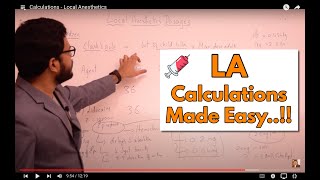 Calculations  Local Anesthetics [upl. by Sonaj]