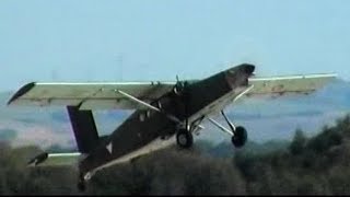 Pilatus PC6 Turbo Porter Awesome Waterbombing amp STOL Demonstration [upl. by Emyam218]