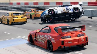 Realistic Racing Crashes 70  BeamNG Drive [upl. by Hsekar]