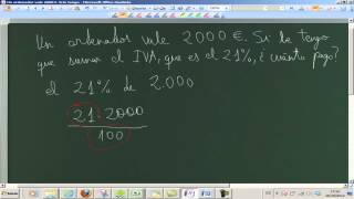 Problema de porcentajes Compra de ordenador más IVA UD02 Matemáticas 2º ESO Academia Usero [upl. by Kissiah]