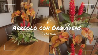 Tutorial de floristería ¿cómo hacer un centro de mesa con Orquídeas  Curso de Floristería [upl. by Josephson]