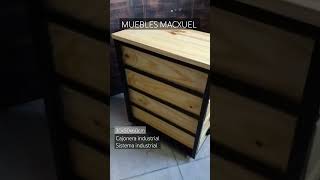 Cajoneras de guardado ideal estudio o trabajo escritorio oficina mueble industrial hierro madera [upl. by Dixil]