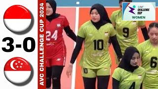 INDONESIA vs SINGAPURA VOLI  Hasil AVC Challenge Cup Hari Ini  Klasemen AVC Challenge Cup 2024 [upl. by Aissac522]