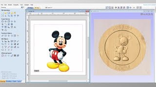 How to turn a 2D picture into a 3D model for a CNC Machine Basic 3D modeling on Vectric Aspire [upl. by Con]