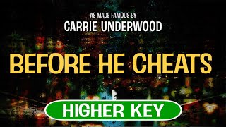 Before He Cheats Karaoke Higher Key  Carrie Underwood [upl. by Lee]