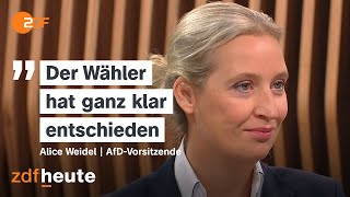 AfDChefin Weidel über mögliche Koalitionen quotMal sehen wie sich die CDU verhalten wirdquot [upl. by Atival628]