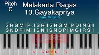 Learn Music Online  Gayakapriya vocalwarmup  carnaticmusic  keyboard music Sarali varisai 5 [upl. by Driscoll]