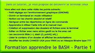 Formation Linux BASH et le terminal  Partie 1 [upl. by Gilba]