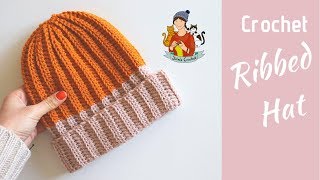 Crochet Ribbed Hat  Beginner Friendly Tutorial [upl. by Jorry]