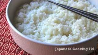 Sushi Rice Recipe  Japanese Cooking 101 [upl. by Yelsnia]