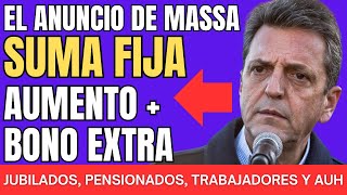 ðŸ˜² HABLÃ“ MASSAâ—ï¸SUMA FIJA Aumento y BONO EXTRA  Cobro de ðŸ’²114460  PLUS de ðŸ’²27000 jubilados ANSES [upl. by Weingartner414]