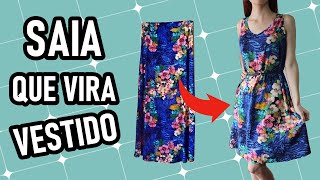 Transforme saia longa em vestido  COSTURA [upl. by Nahtanaoj]