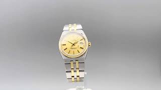 Preowned Rolex Datejust Oysterquartz Champagne Dial 36mm Steel Gold Integral Bracelet 17013 [upl. by Ecinaj]