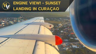 Jetair Caribbean Fokker 70 beautiful sunset landing in Curaçao  Hato Airport [upl. by Hanan]